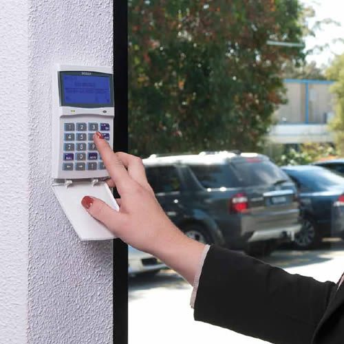 Modern commercial alarm system control panel for business security in Perth